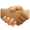 Handshake- Medium-Dark Skin Tone- Medium-Light Skin Tone emoji on Facebook